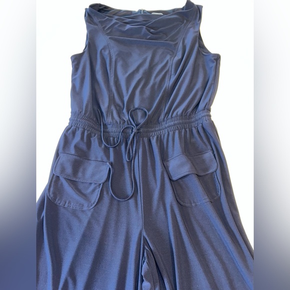 Vince Camino Women’s Wide Leg Blue Jumpsuit Sz L Casual Office Church Boho - Picture 4 of 12